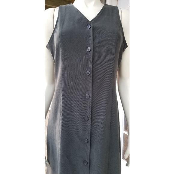 Petite Sophisticate Button Down Midi Dress,  Forest Green, 6 ✔️ - Picture 5 of 6